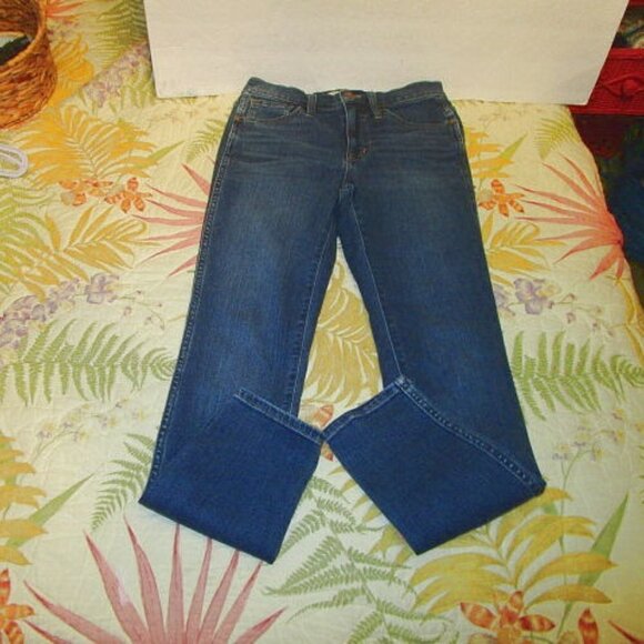 MADEWELL High Rise ROADTRIPPER Denim Size 25 JEANS Skinny DARK Wash STRETCH - Picture 3 of 11